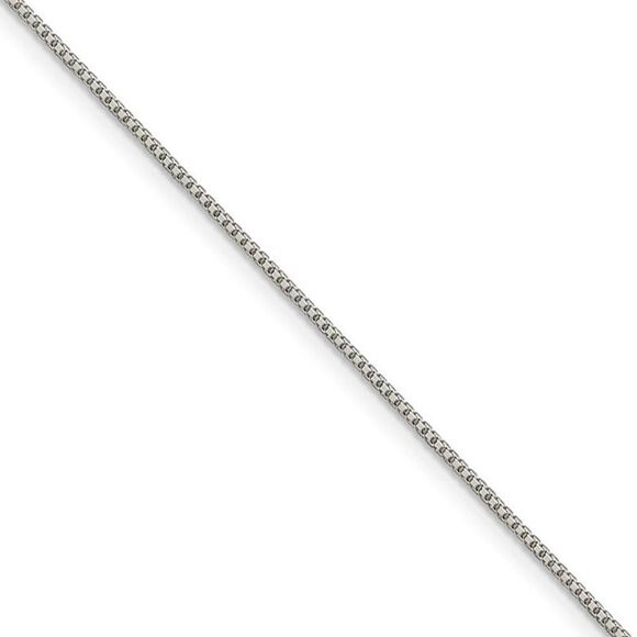 1mm Sterling Silver D/C Solid Octagonal Box Chain Necklace, 20 Inch - Picture 1 of 8